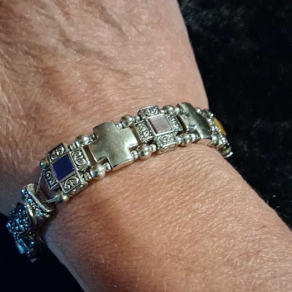 Brighton Silver Bracelet with Multicolor Accents